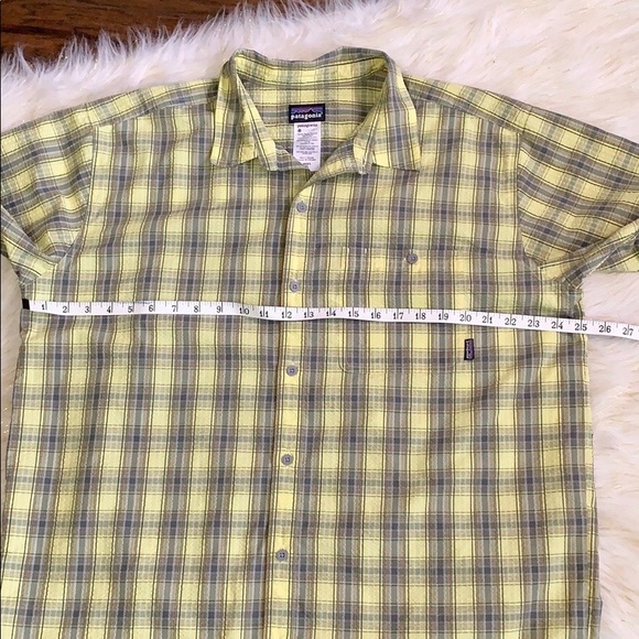 Patagonia Yellow Plaid Button Down Short Sleeve - Picture 2 of 5